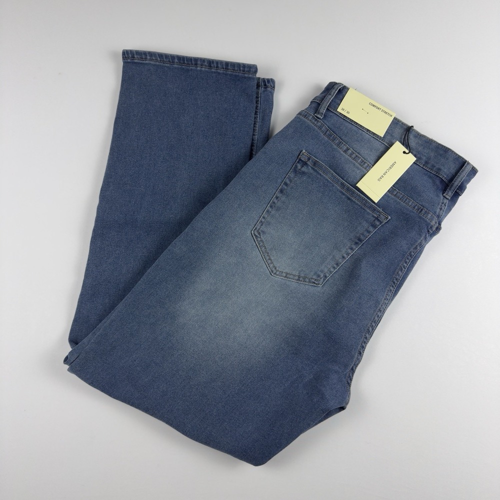 American Rag Mens Comfort Stretch Denim Straight Fit CENTRAL‎ Blue Jeans 38X30